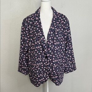 Lauren Conrad Navy Roses Blazer Size XL NWT